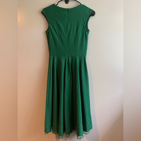 NWT MUXXN 1950's Retro Swing Midi Dress Green Size 8 - Picture 5 of 12